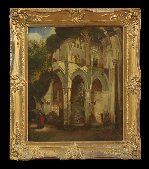 Cathedral Interior at Dusk by John Berney Crome