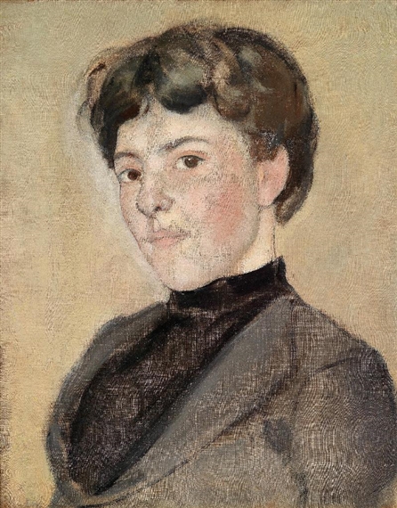 Portrait of an unknown woman by Ferdinand Hodler, Circa 1880