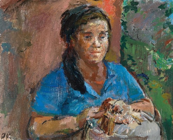 Die Spitzenklöpplerin by Oskar Kokoschka, 1933