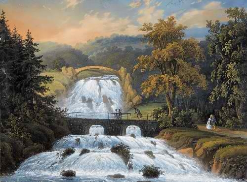 Artwork by J. H. Martens, 6 WORKS: SIX VIEWS OF THE BERGPARK WILHELMSHÖHE IN KASSEL, Made of Gouache on paper