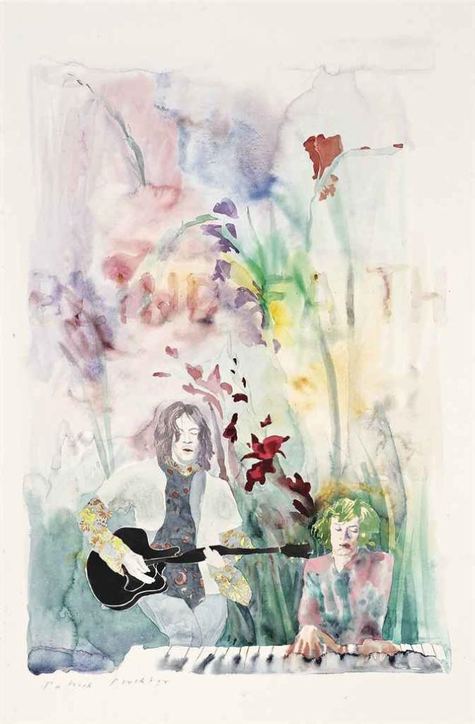 Artwork by Patrick Procktor, BLIND FAITH, Made of watercolour