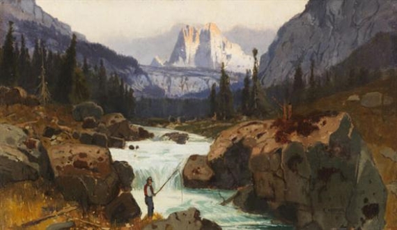 2 Pendants: Alpenlandschaften by Karl Heffner, 1875