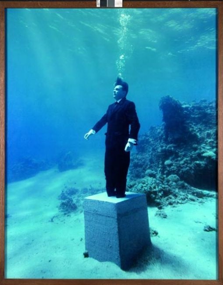 Socle rationel ( Hommage à la mafia) - by Philippe Ramette, 2002