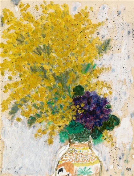 Bouquet of Violets and Mimosas by Max Peiffer Watenphul, 1958