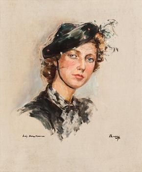Portrait of lady diana manners (diana cooper) by John Lavery