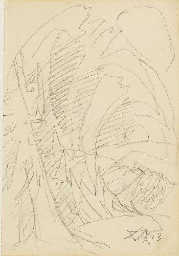 BAUMSKIZZE (HOHLWEG) by Otto Dix, 1943