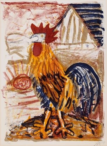 HAHN (VOR DER SCHEUNE) by Otto Dix, 1968