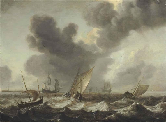 Shipping on rough seas by Bonaventura Peeters I