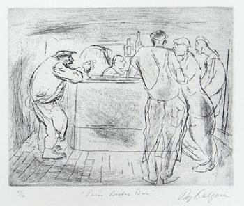 Artwork by Roy Dalgarno, Paris Bistro Bar, Made of Etching