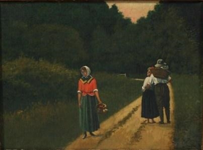 Artwork by F. Valenti, Countryside, Made of Oil on canvas