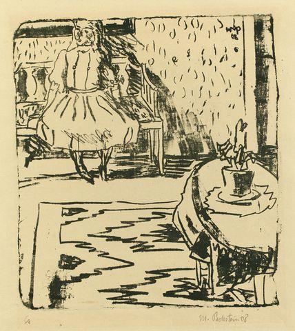 KIND AUF DER BANK by Max Pechstein, 1908