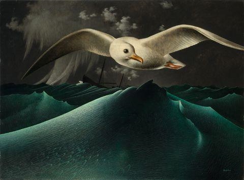 Artwork by Heinrich Basedow the Younger, MÖWE MIT KUTTER, Made of Oil on panel