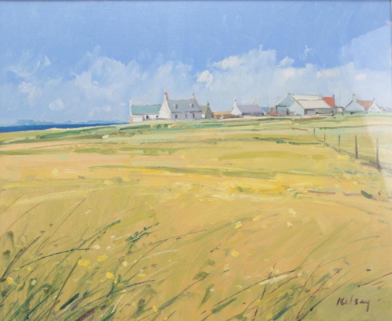 Artwork by Robert Kelsey, Cottages on North Uist, Made of Oil on canvas