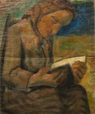 Woman Reading by Alois Bílek, June 21, 1918