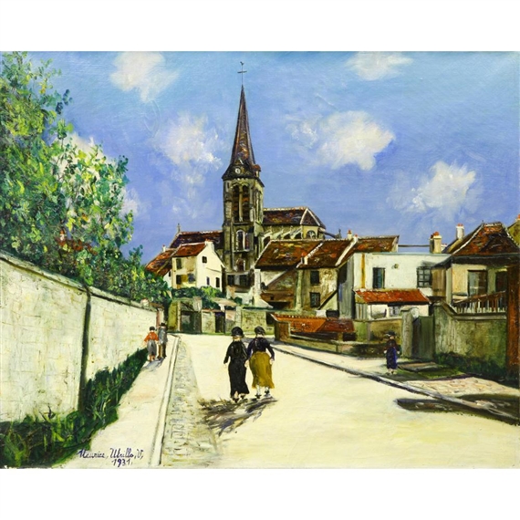 ÉGLISE DE FONTENAY LES LOUVRES (SEINE-ET-OISE) by Maurice Utrillo, 1931