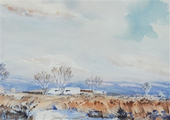 LANDSCAPE WITH PUEBLO - John Brooks