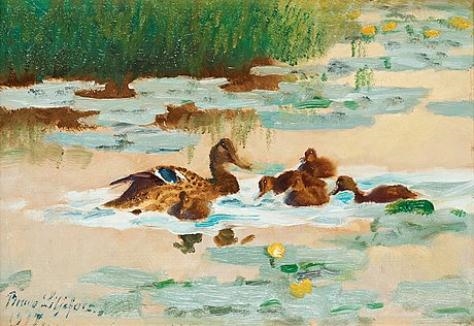 Mallard family by Bruno Liljefors, 1917