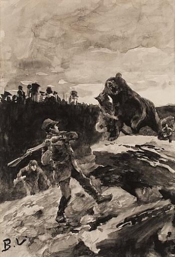Bear Hunt by Bruno Liljefors