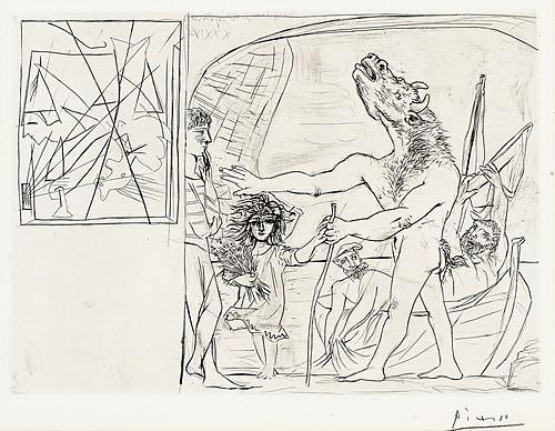 Pablo Picasso | Faun forcing a Woman 1936, Faune dévoilant une