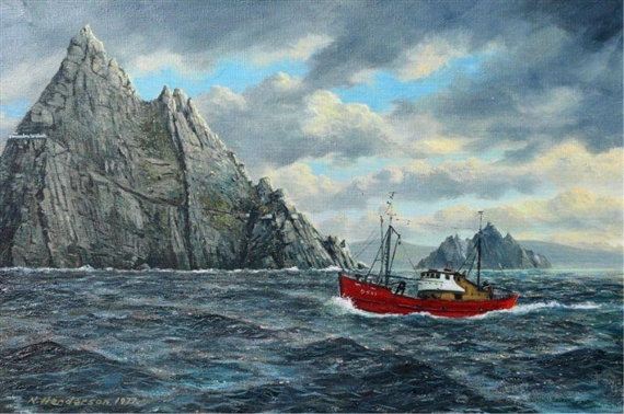 THE SKELLIG ISLANDS by Neville Henderson, 1977