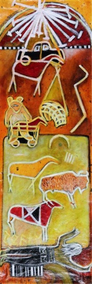 WOMAN IN SPIKES (URBAN BAR CODE SERIES) by Joane Cardinal-Schubert