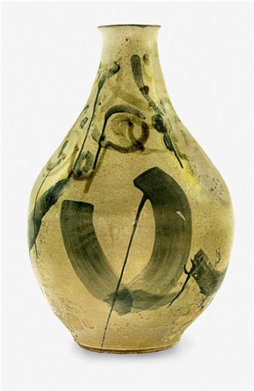 A large stoneware floor vase by Juliet Peter, Roy Cowan