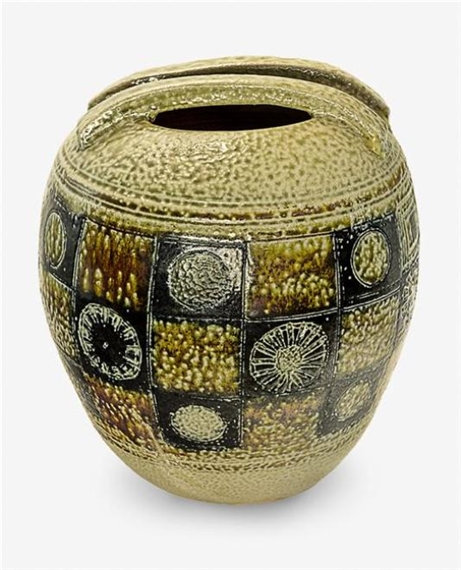 Ovoid stoneware vase
