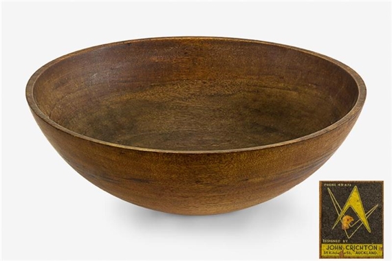 Turned teak salad bowl