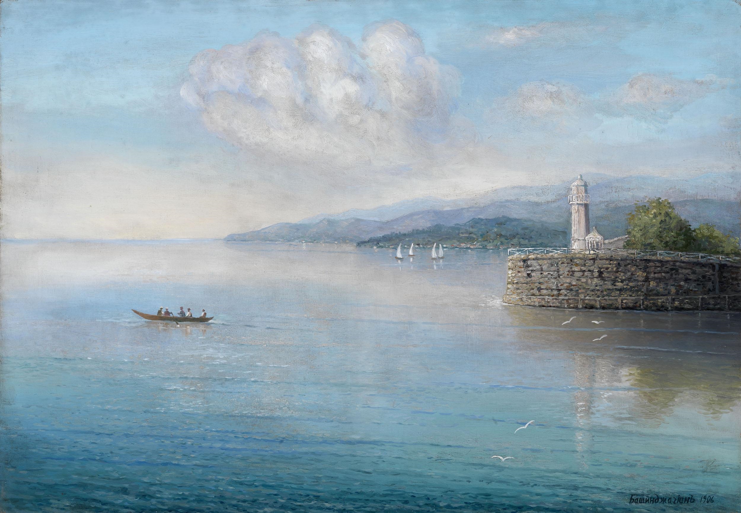 Artwork by Georgii Zakharovitch Bashindzhagian, Port of Batumi, Made of Oil on canvas