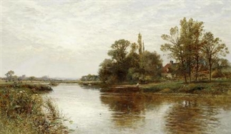 A Pair: Medmenham, Buckinghamshire & Overcourt Ferry, near Swansea - Alfred Augustus Glendening, Sr.