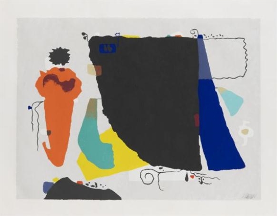 Phantom mit roter Figur by Willi Baumeister, 1951