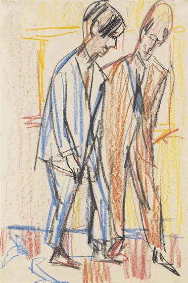 Zwei Männer by Ernst Ludwig Kirchner, 1923