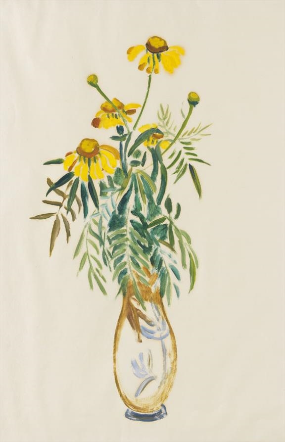 Gabriele Münter | Margariten in hoher Vase (1950) | MutualArt