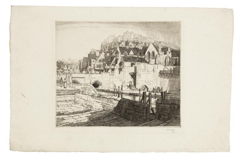 Artwork by Frederick Landseer Maur Griggs, Stanley Roy Badmin, 9 Works: A Small Group of Etchings; Fallen Mill Sails; Abbey Barns, Made of Etchings on laid paper, wove paper