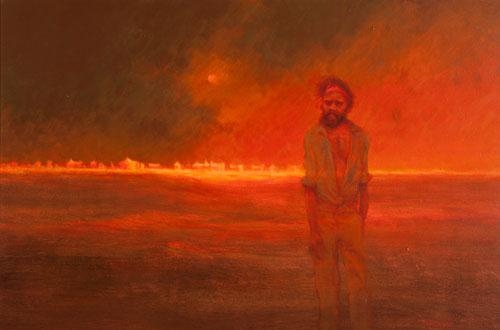 ABORIGINAL WITH TOWNSHIP by Thomas McAulay