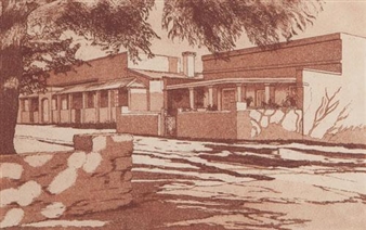 OLD COTTAGES ROTTNEST - LATE AUTUMN - G. E. Cubitt