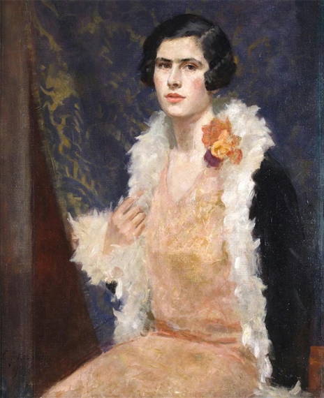 Cedric Kennedy | Portrait of a Lady in Evening Dress (1926) | MutualArt