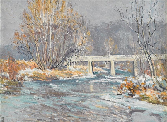 Bridge over the neshaminy river by Roy Cleveland Nuse, 1955