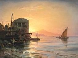 Sunset at Sorrento by Carl Frederik Sørensen, 1866