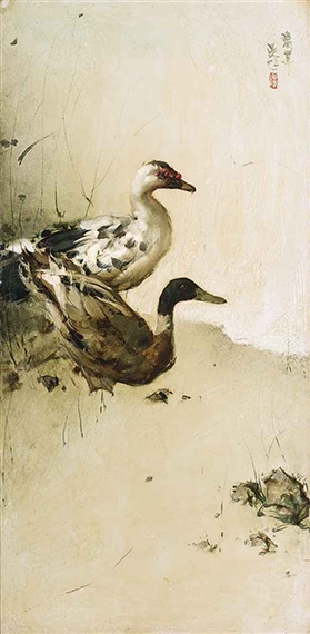Ducks by Lee Man Fong, 1942
