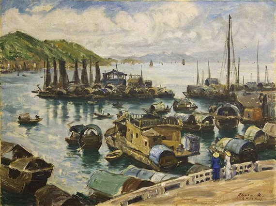 Hong Kong Landscape by Usaburo Ihara, 1944
