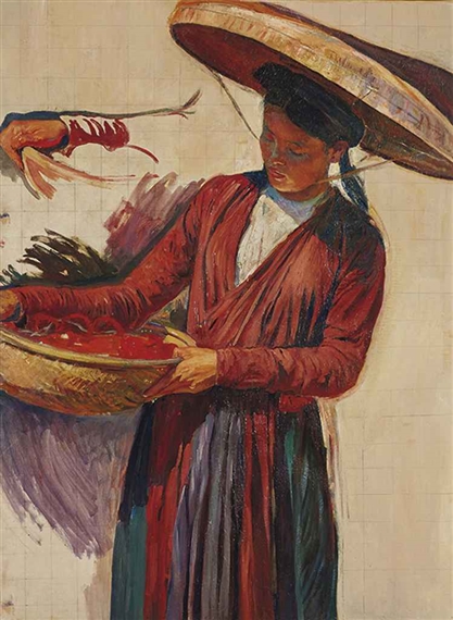 La Tonkinoise Au Panier (Tonkin Woman with Basket) by Victor Tardieu, 1923