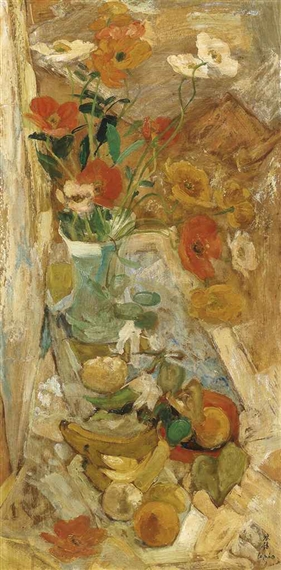Still Life with Flowers and Fruits by Lê Phổ, 1963