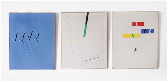 Composition No. 167 (a triptych) by Friedrich Vordemberge-Gildewart, 1947-1948