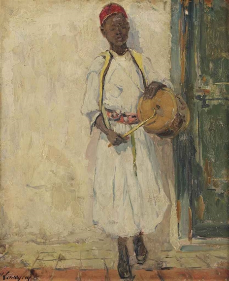 Tambourine player by Adrien Jean Le Mayeur de Merprés