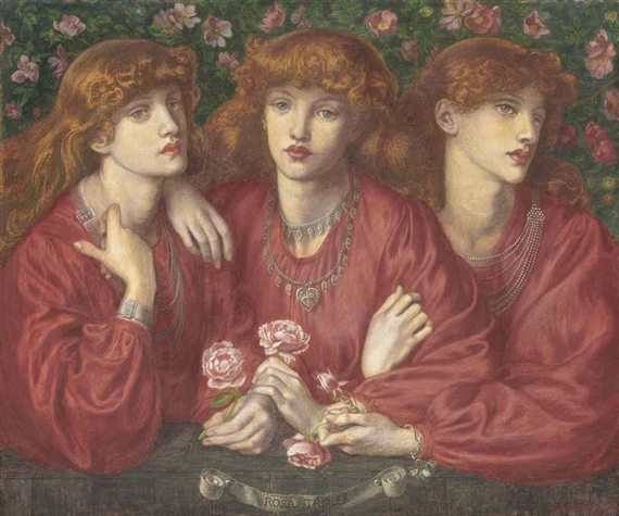 Rosa Triplex: A triple portrait of May Morris by Dante Gabriel Rossetti, 1874