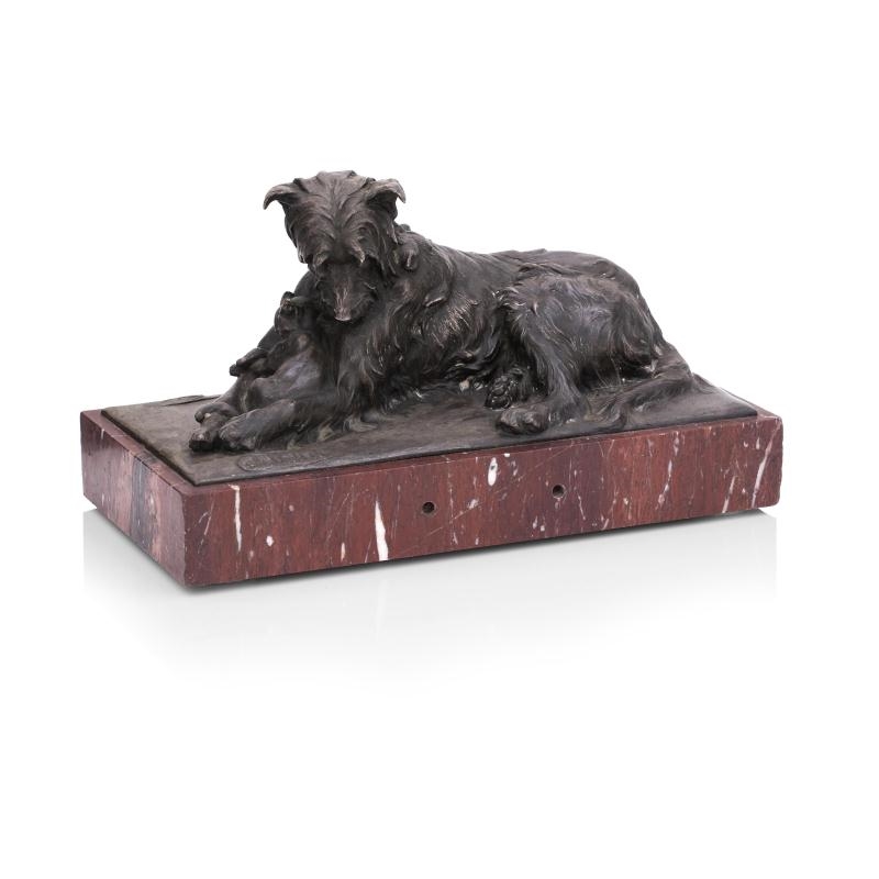 Artwork by Charles Paillet, Les deux amis, Made of grey patina