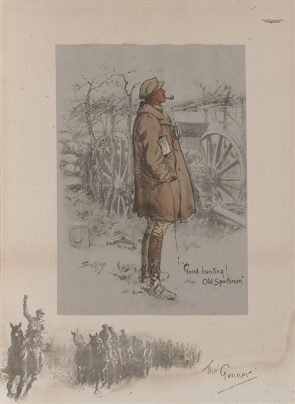 2 works;The Gunner and Wipers by Charles Johnson Payne, Circa 1915-1916