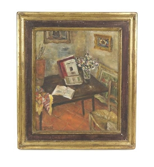 Still Life with Books and Flowers - Catherine Guerin