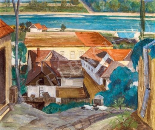View of the Danube (Szentendre) by József Bánáti Sverák, 1935